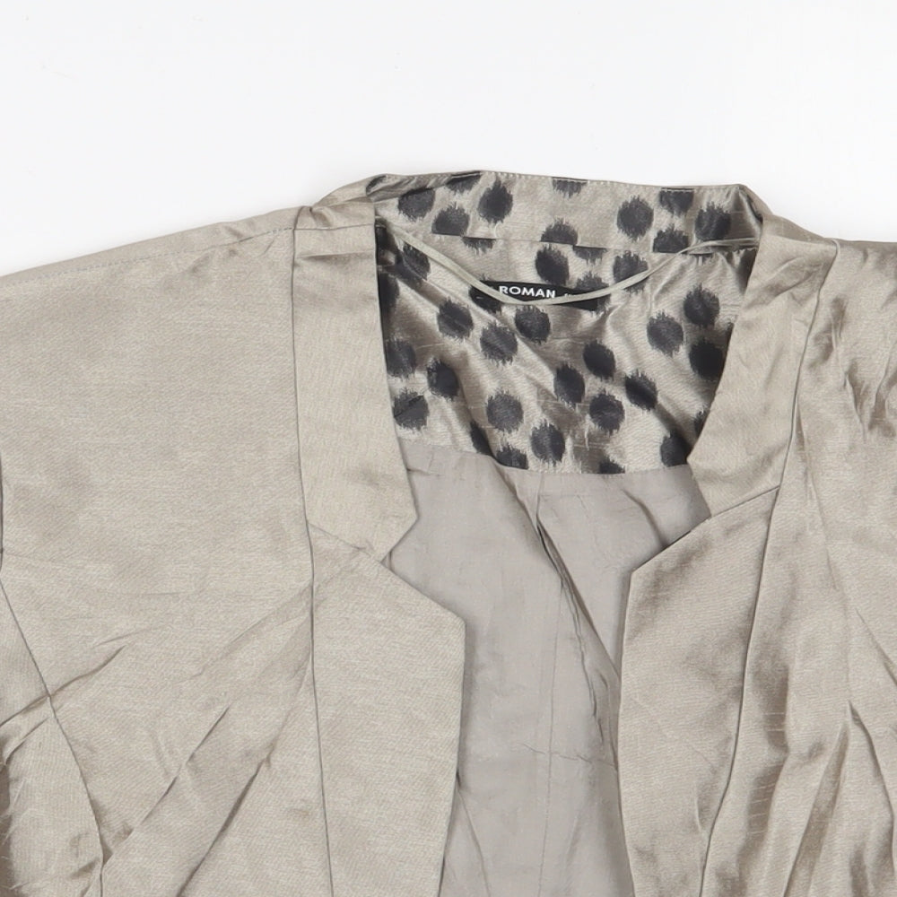 Roman Womens Beige Jacket Blazer Size 16 - Open
