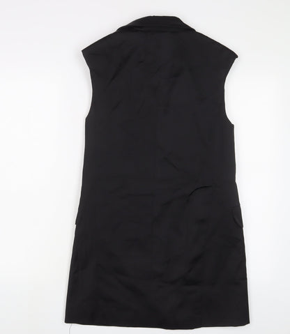 Topshop Womens Black Gilet Blazer Size 8 Button