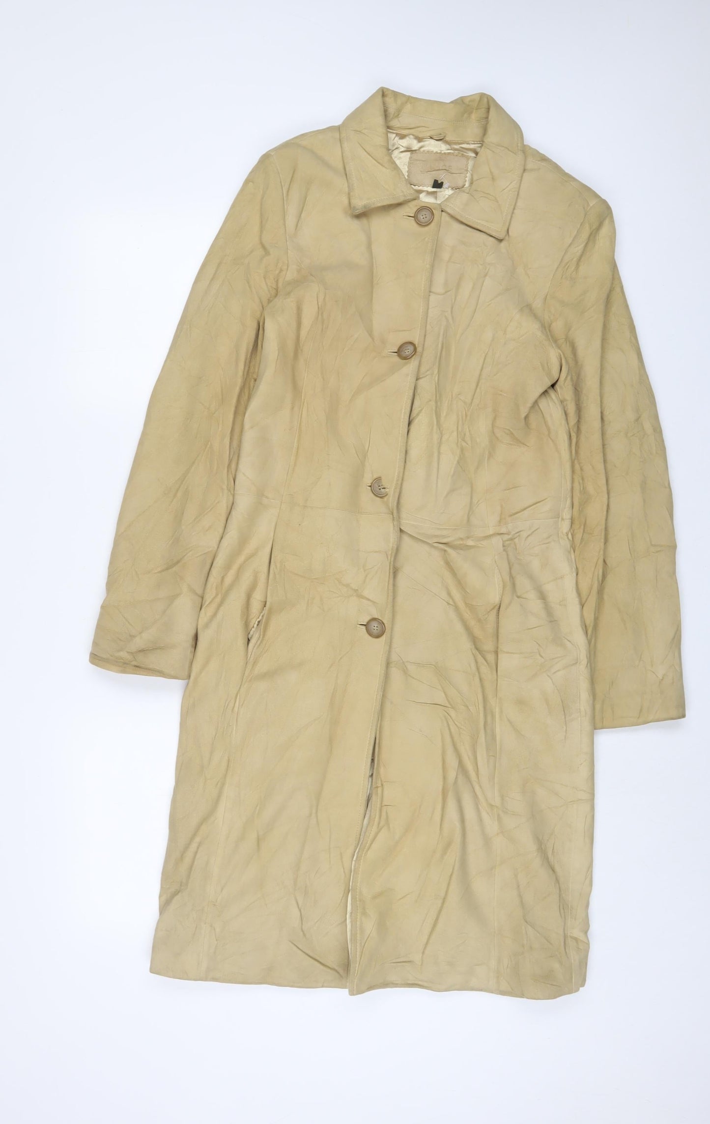 NuAge Womens Beige Overcoat Coat Size 10 Button