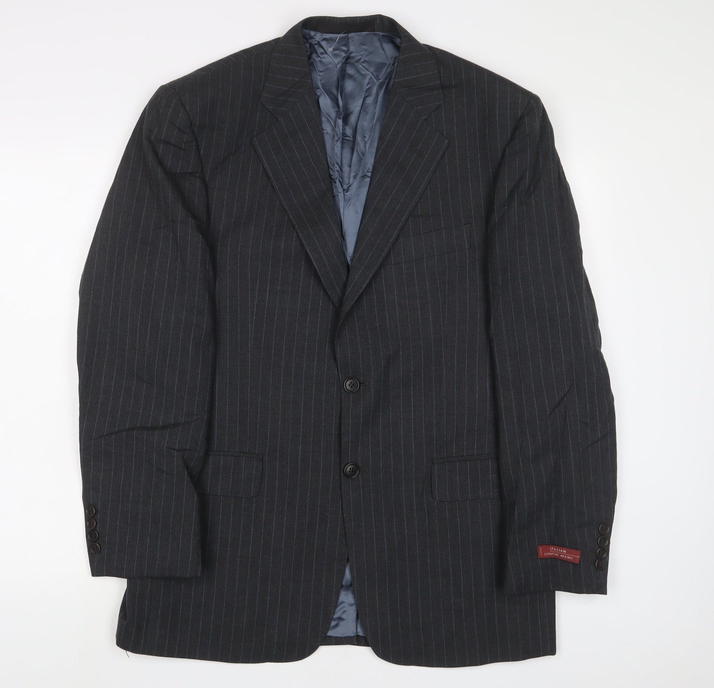 Marks and Spencer Mens Grey Striped Wool Jacket Suit Jacket Size 40 Regular