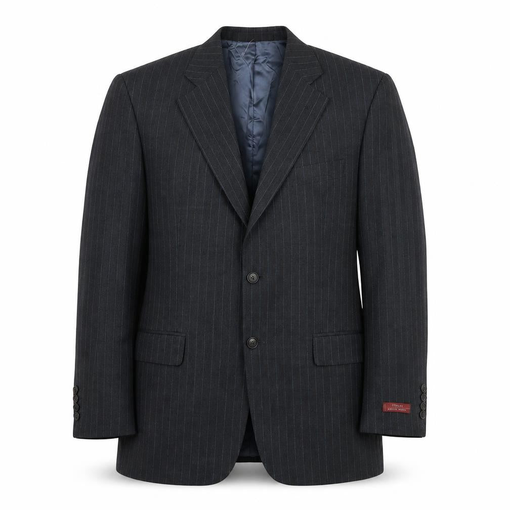 Marks & Spencer Mens Grey Striped Wool Jacket Suit Jacket Size 40 Regular