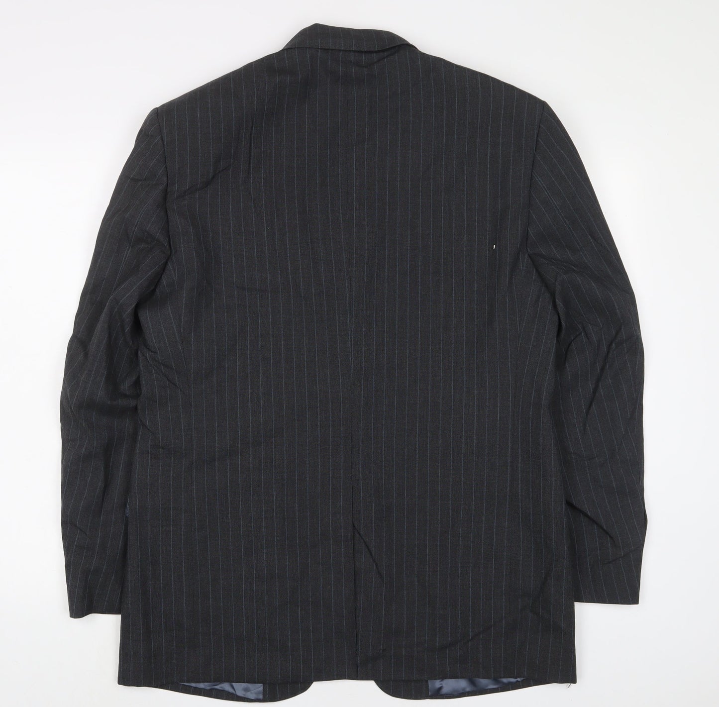 Marks and Spencer Mens Grey Striped Wool Jacket Suit Jacket Size 40 Regular