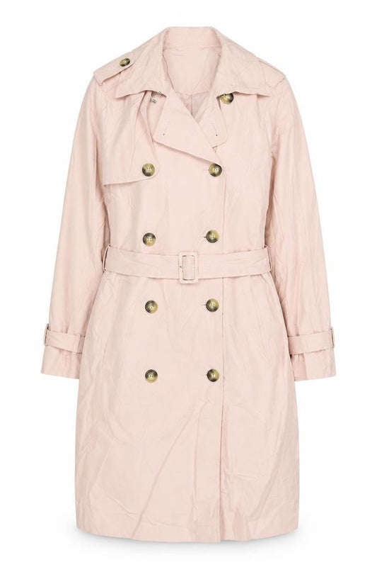 Marks & Spencer Womens Pink Overcoat Coat Size 12 Button - Belted