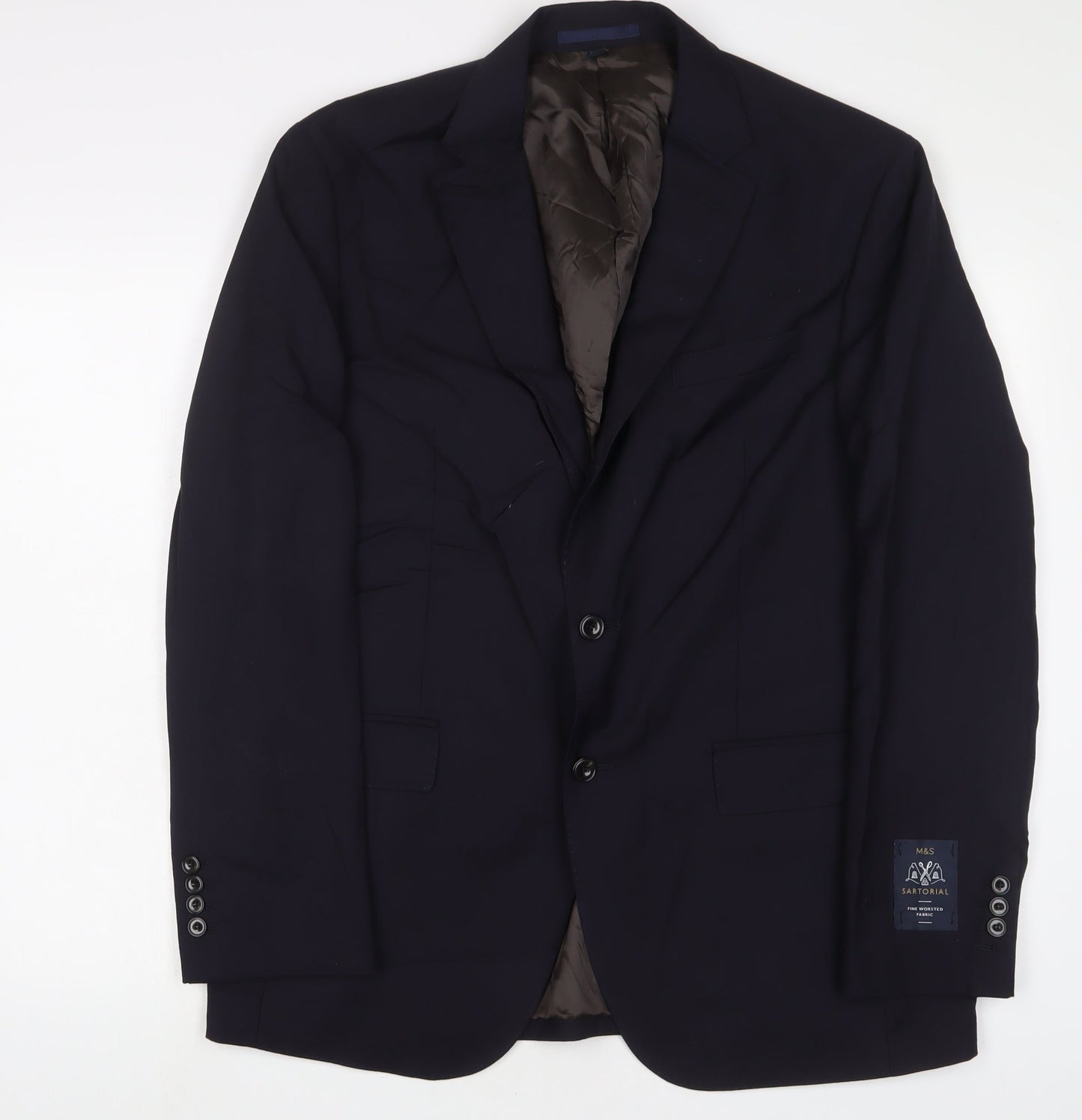 Marks and Spencer Mens Blue Wool Jacket Suit Jacket Size 42 Regular