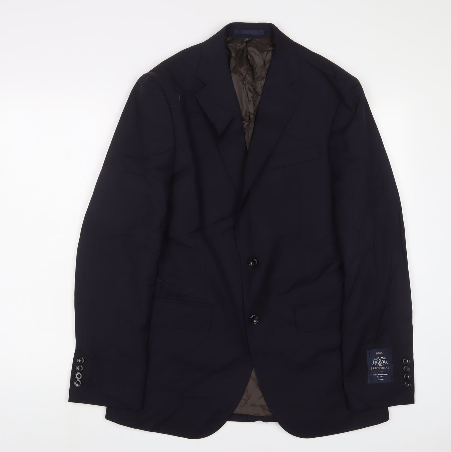 Marks and Spencer Mens Blue Wool Jacket Suit Jacket Size 38 Regular