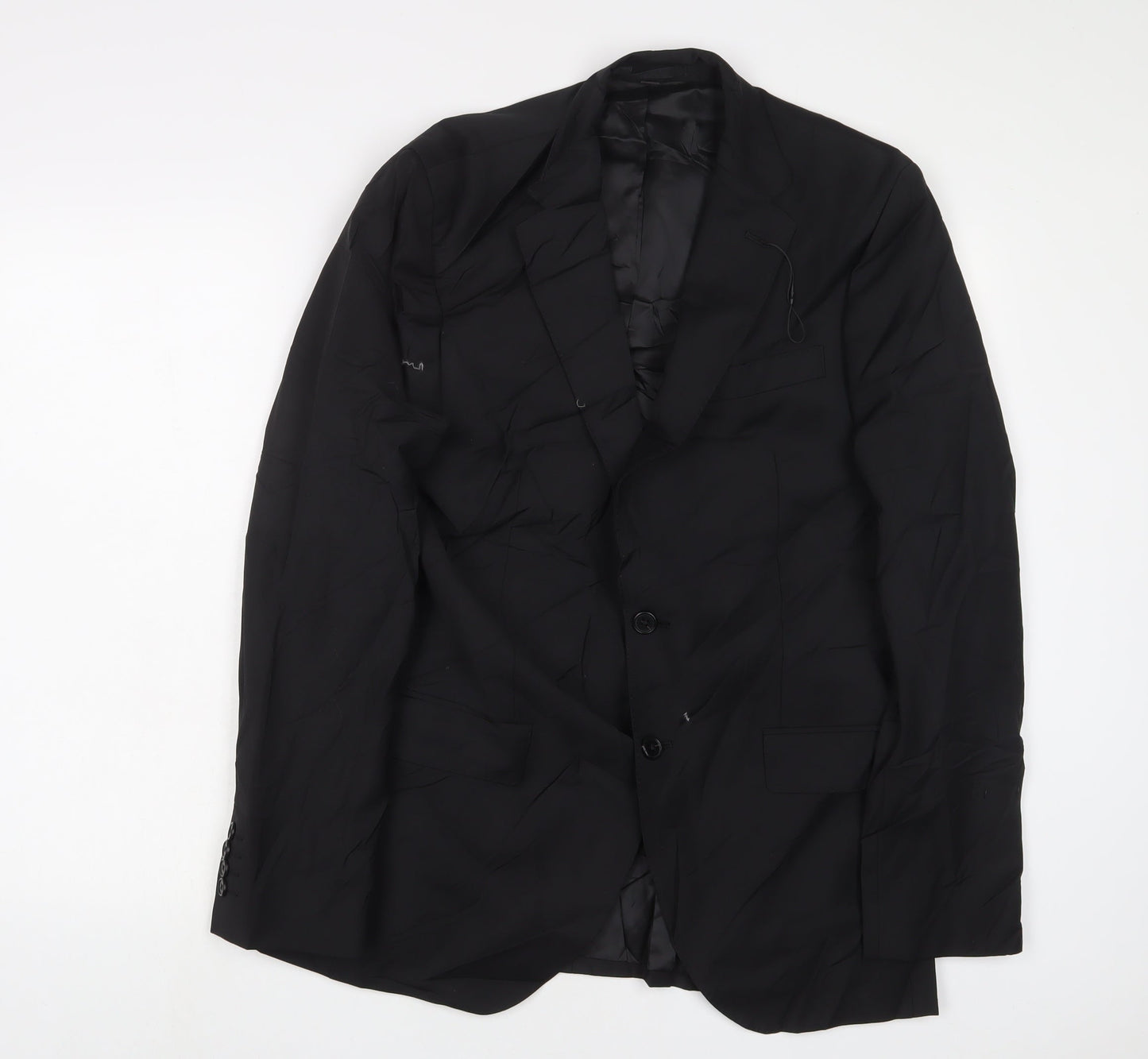 St Michael Mens Black Wool Jacket Suit Jacket Size 40 Regular