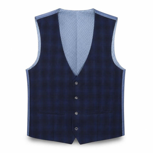 Spitual Fields Mens Blue Polyester Jacket Suit Waistcoat Size L Regular