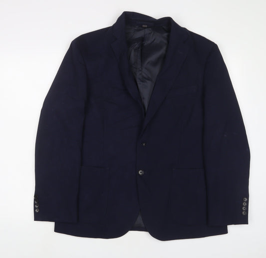 Marks and Spencer Mens Blue Polyamide Jacket Suit Jacket Size 42 Regular
