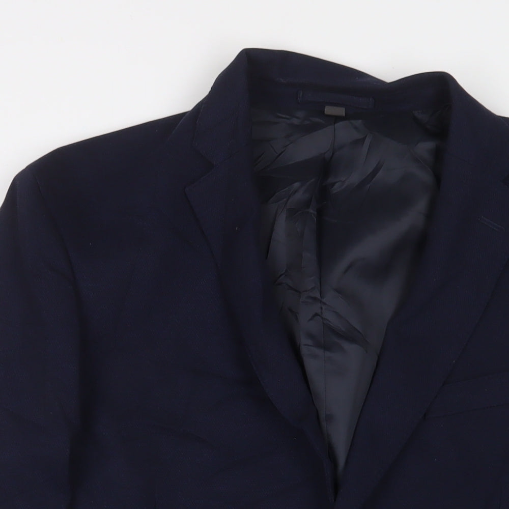 Marks and Spencer Mens Blue Polyamide Jacket Suit Jacket Size 42 Regular