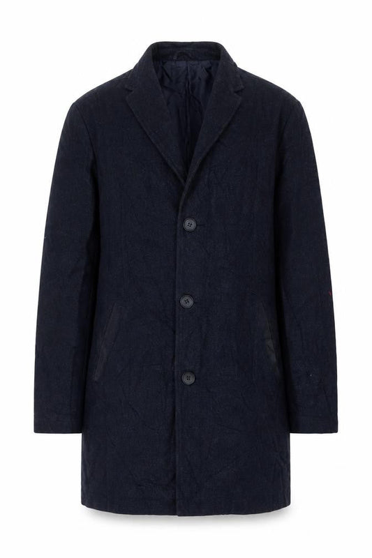 Topman Mens Blue Overcoat Coat Size S Button