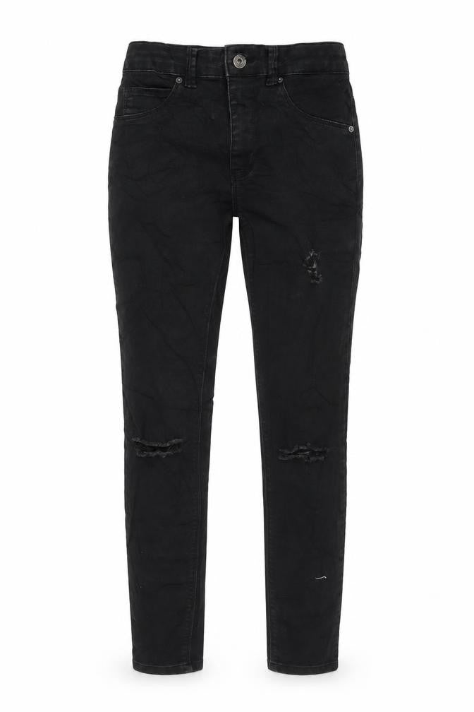 Berksha Womens Black Cotton Blend Tapered Jeans Size 8 L28 in Regular Zip