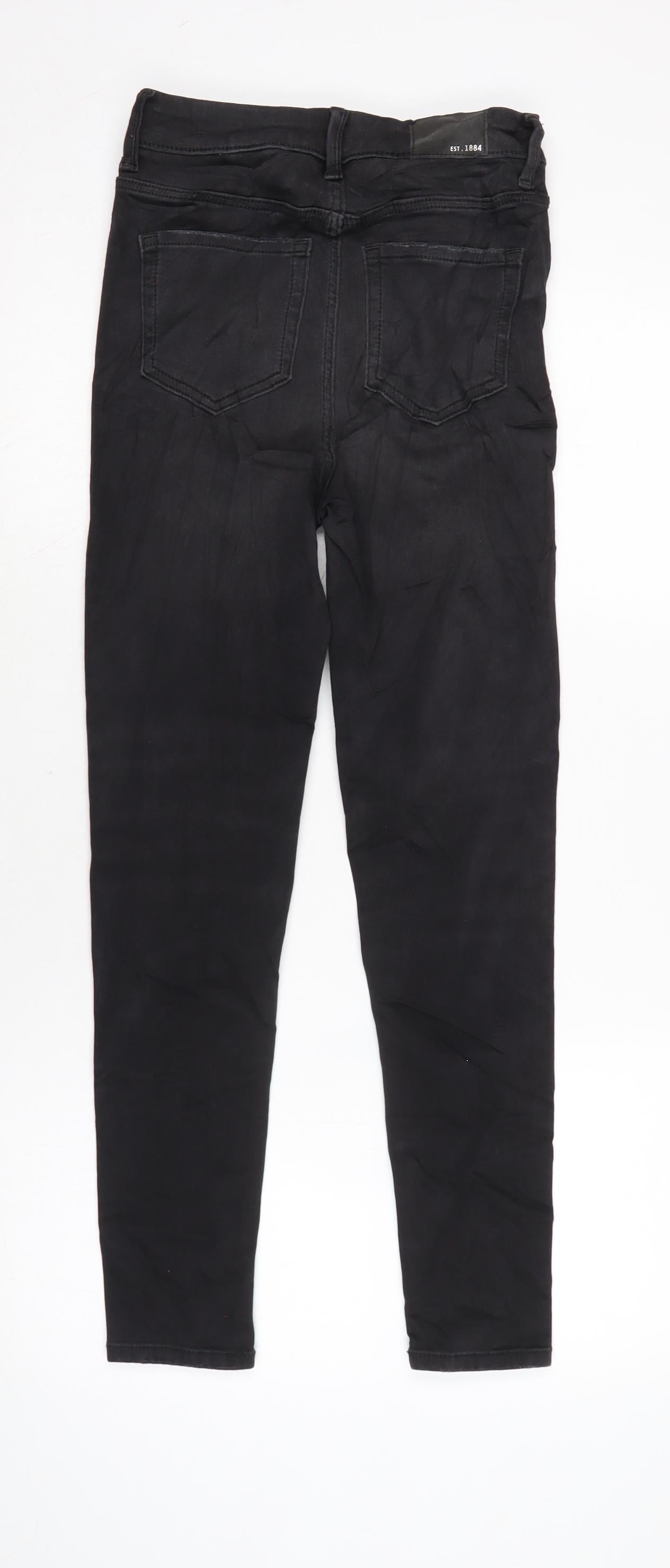 Marks and Spencer Womens Grey Cotton Blend Skinny Jeans Size 6 L25.5 in Regular Zip