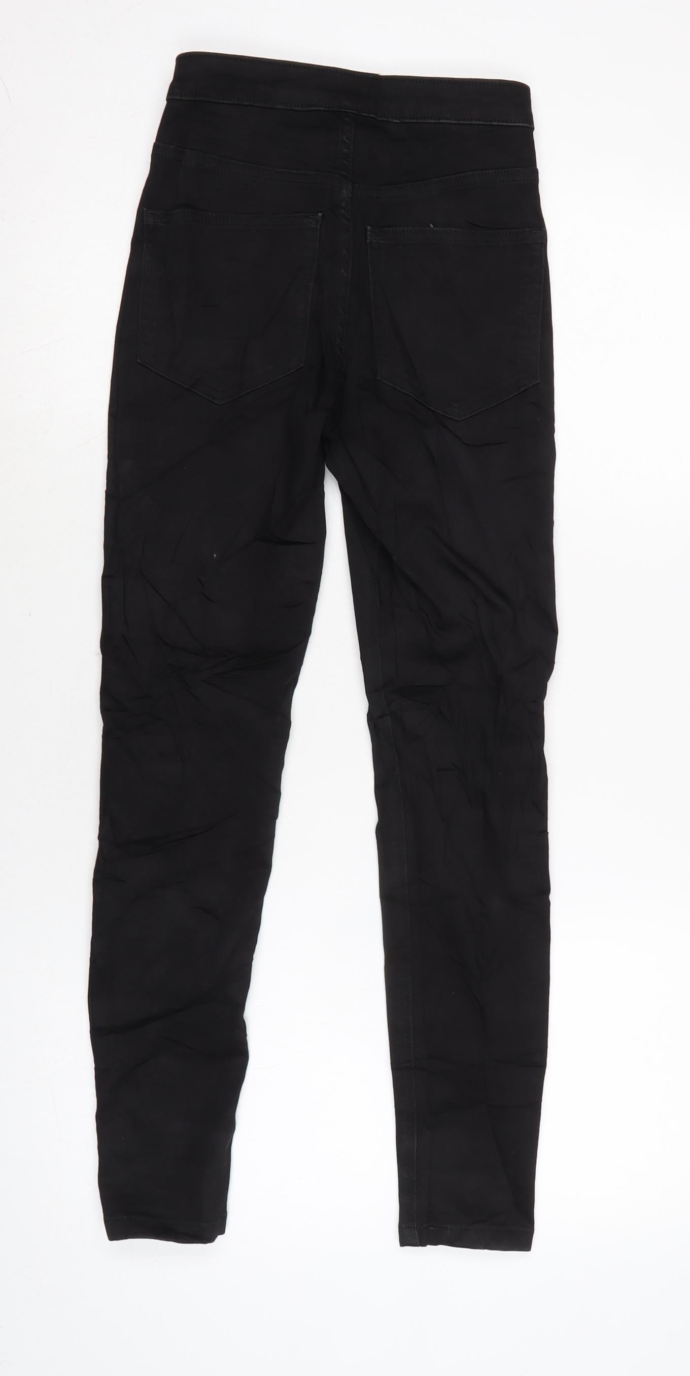 Marks and Spencer Womens Black Cotton Blend Skinny Jeans Size 6 L25.5 in Regular Zip
