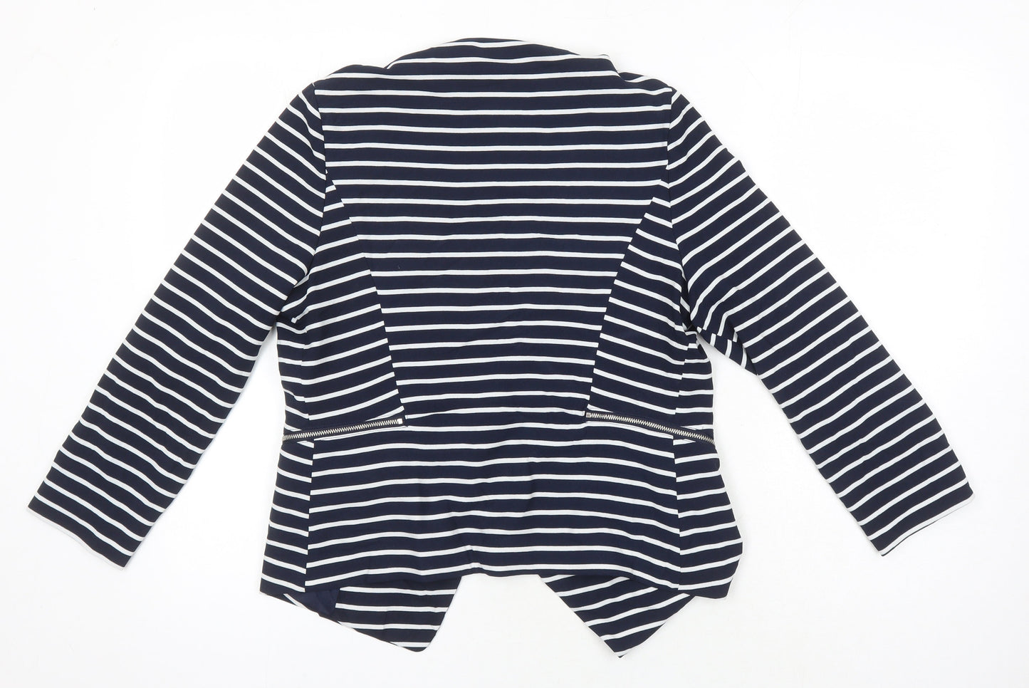 New Look Womens Blue Striped Jacket Size 10