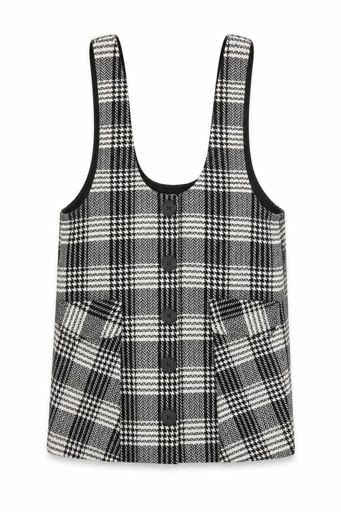 NEXT Girls Multicoloured Check Gilet Waistcoat Size 11 Years