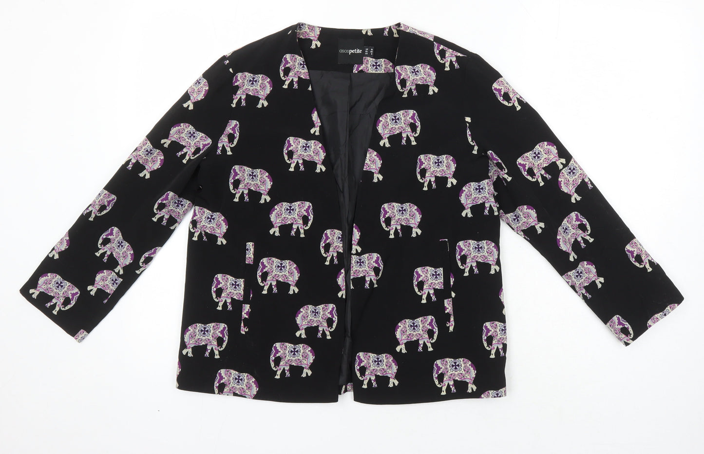 ASOS Womens Multicoloured Geometric Jacket Blazer Size 10 - Elephants