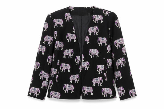 ASOS Womens Multicoloured Geometric Jacket Blazer Size 10 - Elephants