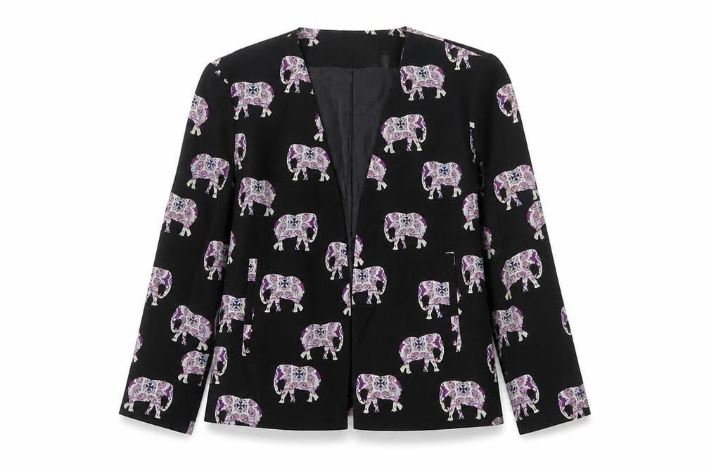 ASOS Womens Multicoloured Geometric Jacket Blazer Size 10 - Elephants