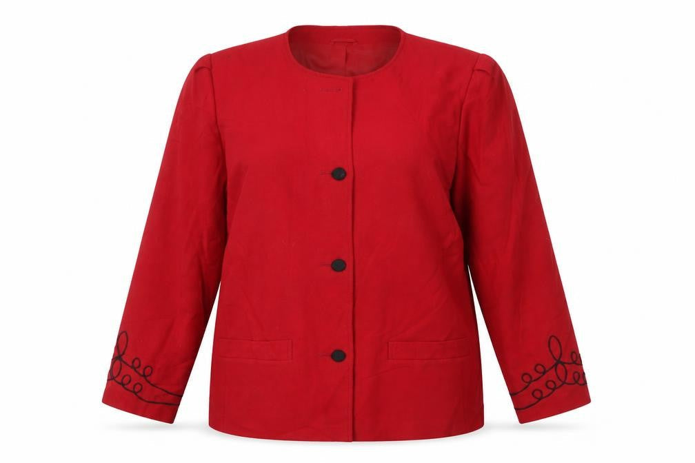 Dereta Womens Red Jacket Blazer Size 14