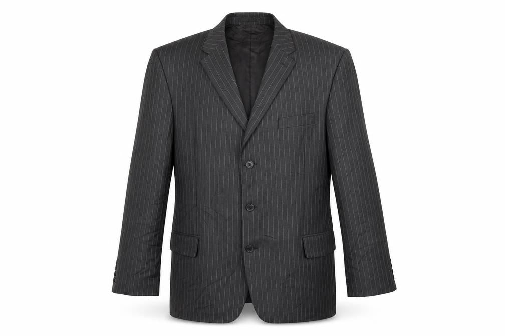 NEXT Mens Grey Striped Wool Jacket Suit Jacket Size 48 Regular