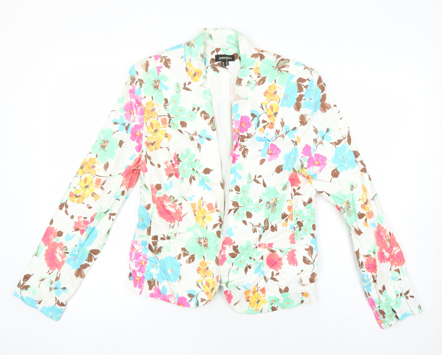 Pomodora Womens Multicoloured Floral Jacket Blazer Size 14