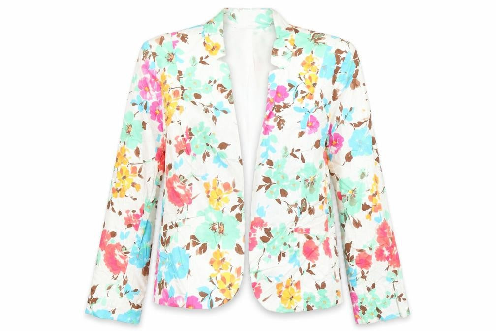 Pomodora Womens Multicoloured Floral Jacket Blazer Size 14