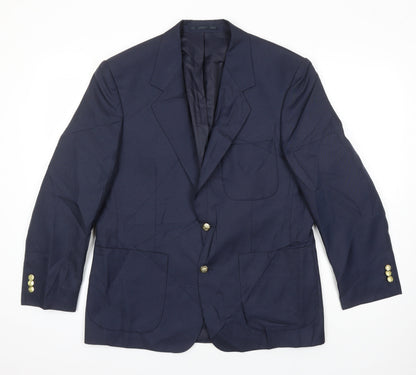 Chums Mens Blue Polyester Jacket Suit Jacket Size 40 Regular