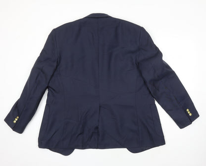 Chums Mens Blue Polyester Jacket Suit Jacket Size 40 Regular