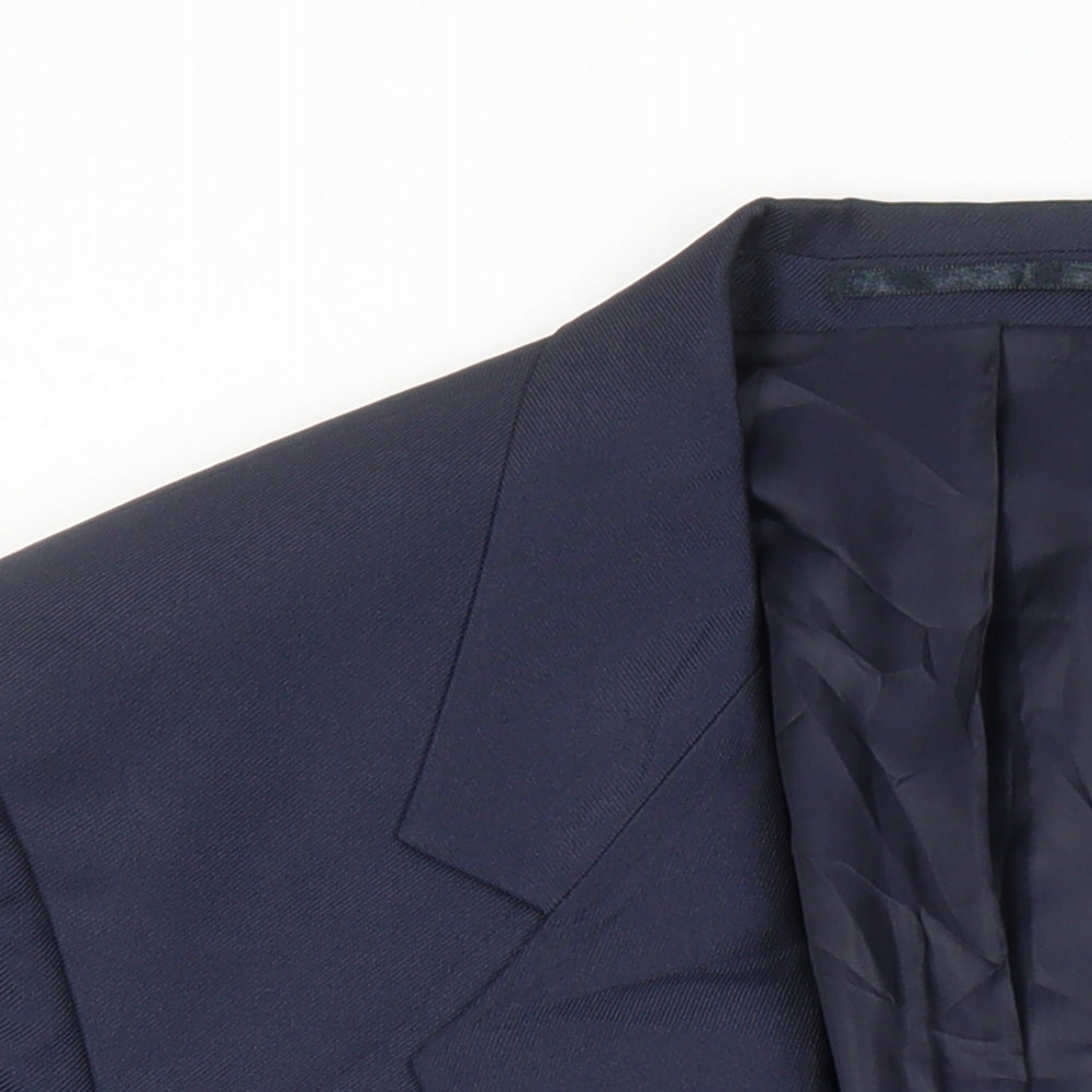Chums Mens Blue Polyester Jacket Suit Jacket Size 40 Regular