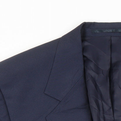 Chums Mens Blue Polyester Jacket Suit Jacket Size 40 Regular