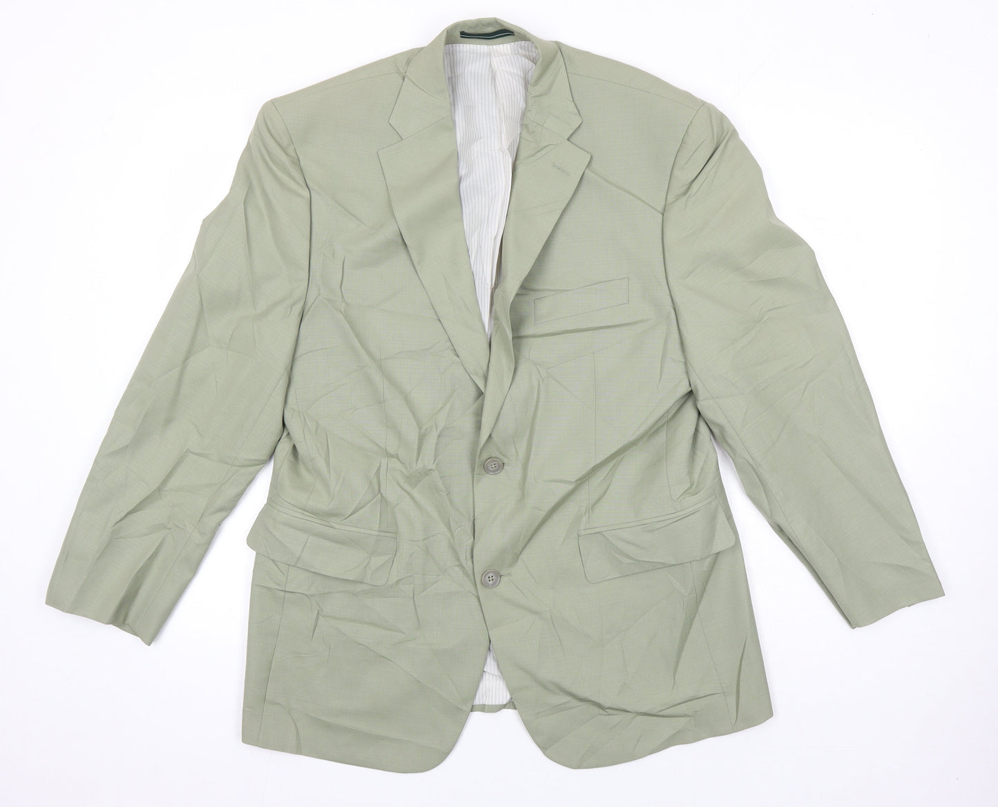 Greenwoods Mens Green Polyester Jacket Blazer Size 40 Regular