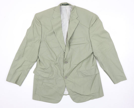 Greenwoods Mens Green Polyester Jacket Blazer Size 40 Regular