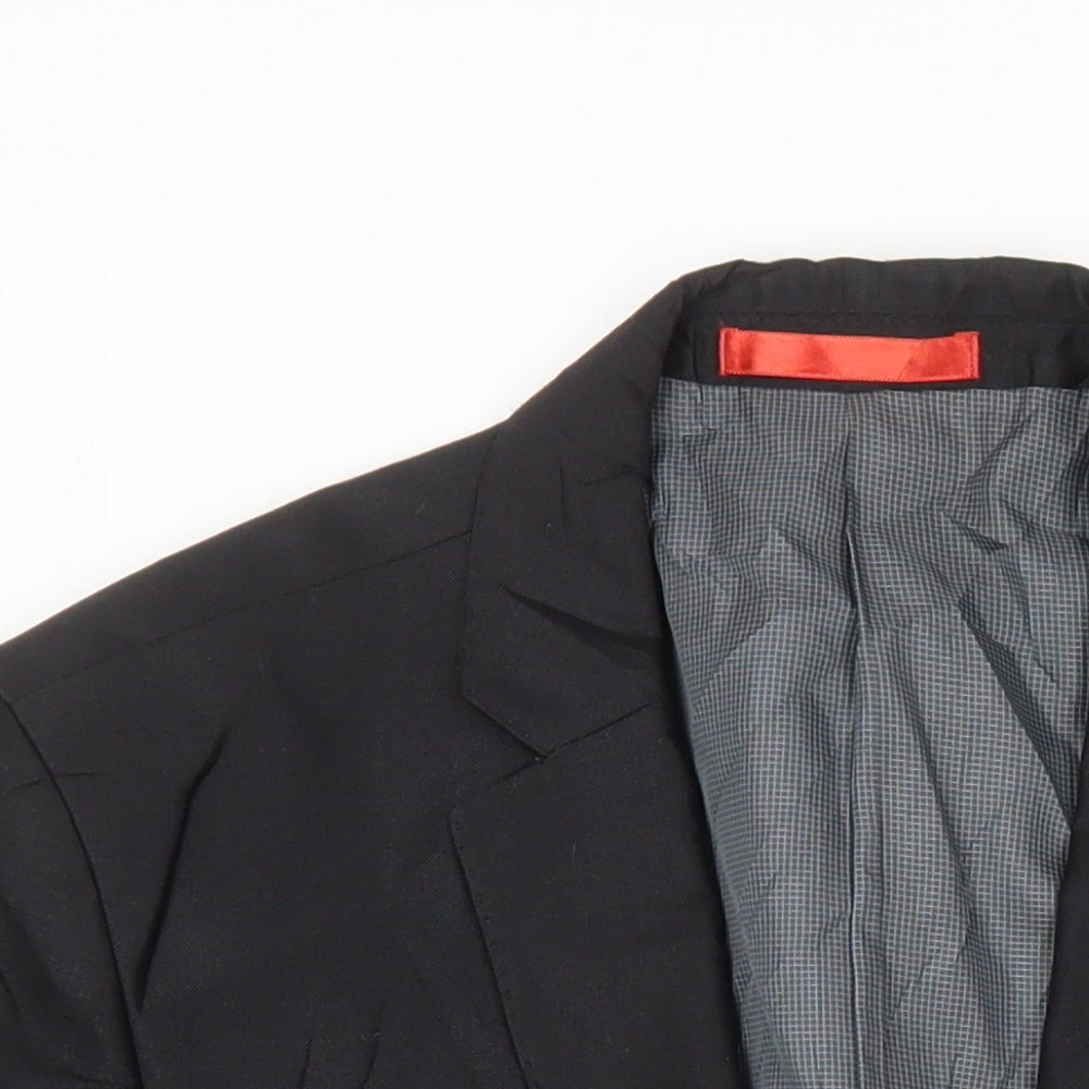 Ventuno 21 Mens Black Polyester Jacket Suit Jacket Size 38 Regular