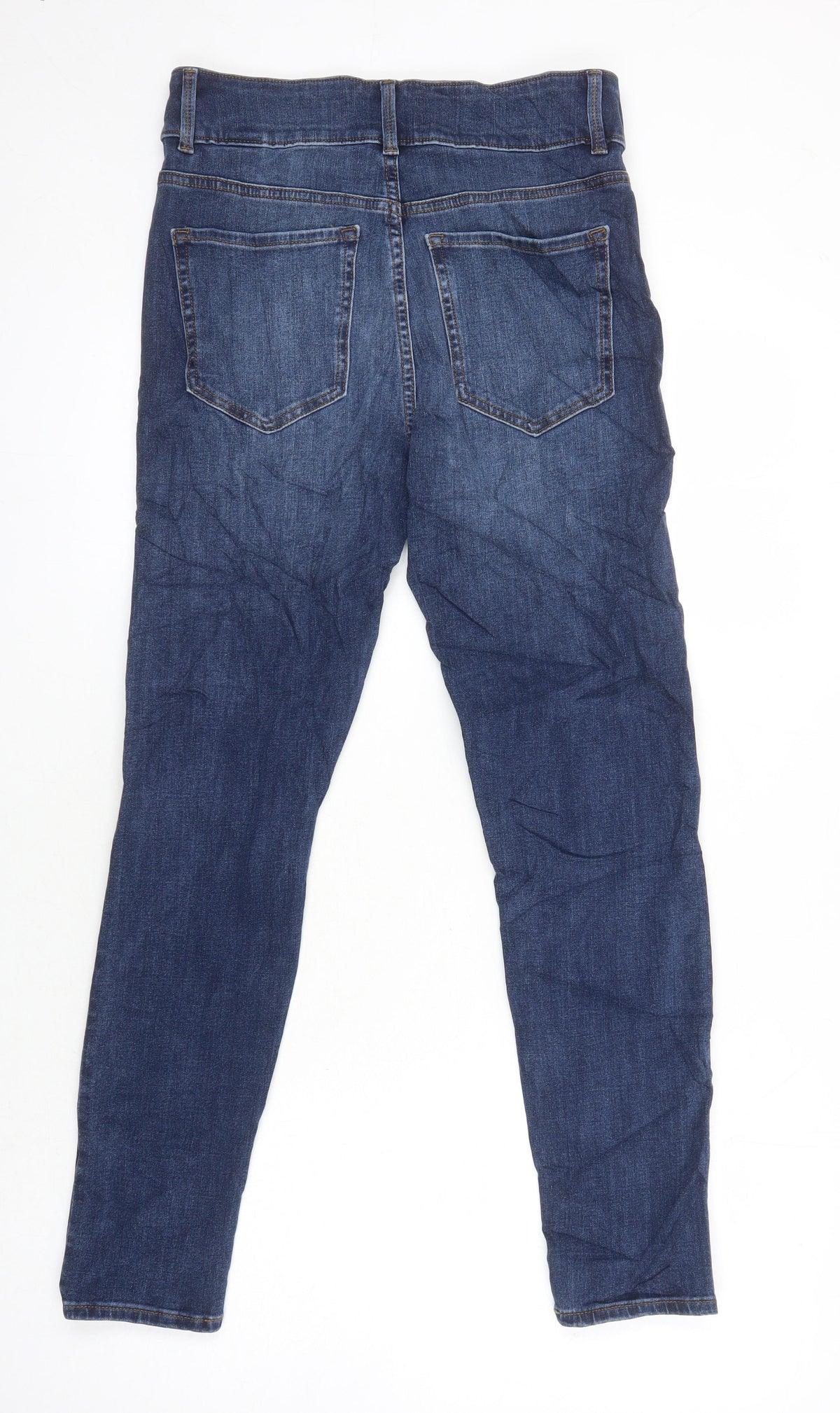 Marks & Spencer Womens Blue Cotton Skinny Jeans Size 10 L26 in Regular