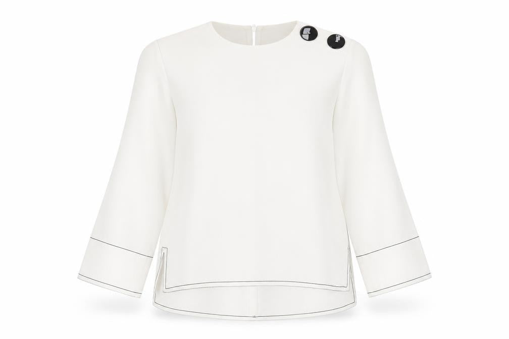 Zara Womens White Polyester Basic Blouse Size M Round Neck