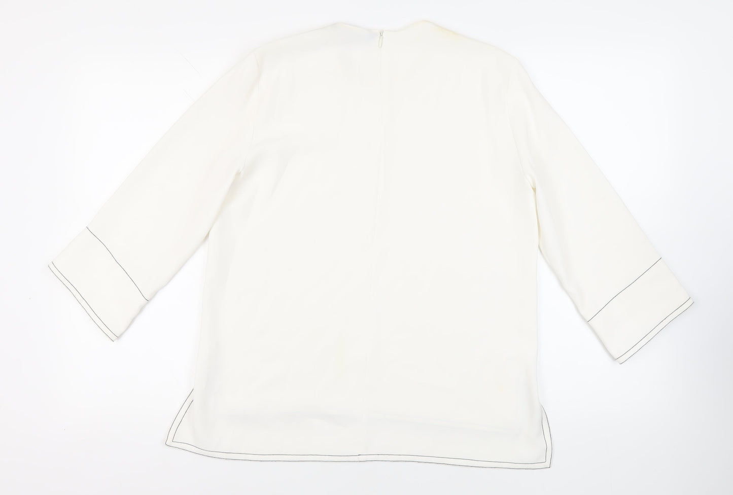 Zara Womens White Polyester Basic Blouse Size M Round Neck