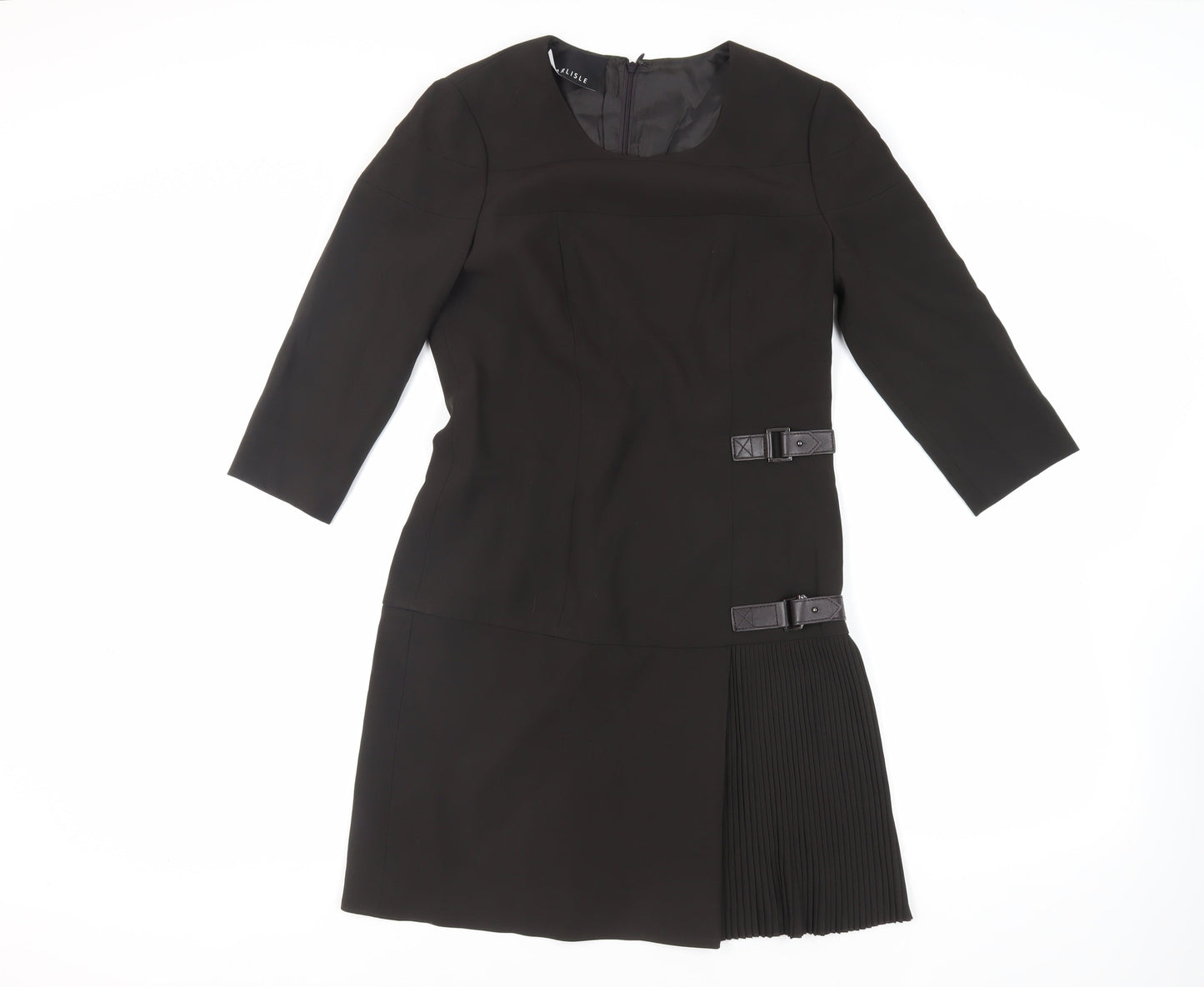 Carlisle Womens Green Polyester A-Line Size 8 Round Neck Zip