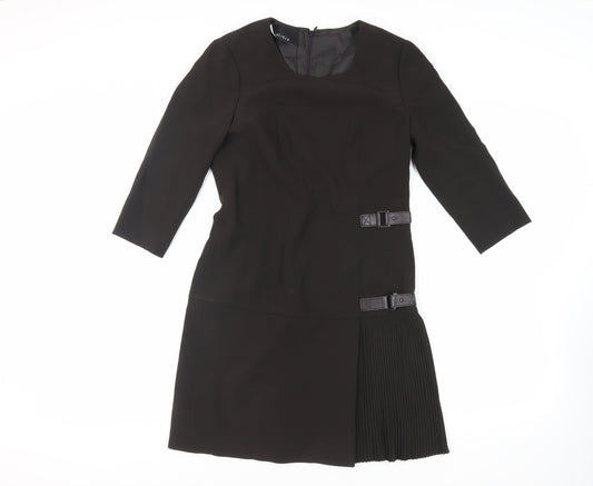 Carlisle Womens Green Polyester A-Line Size 8 Round Neck Zip