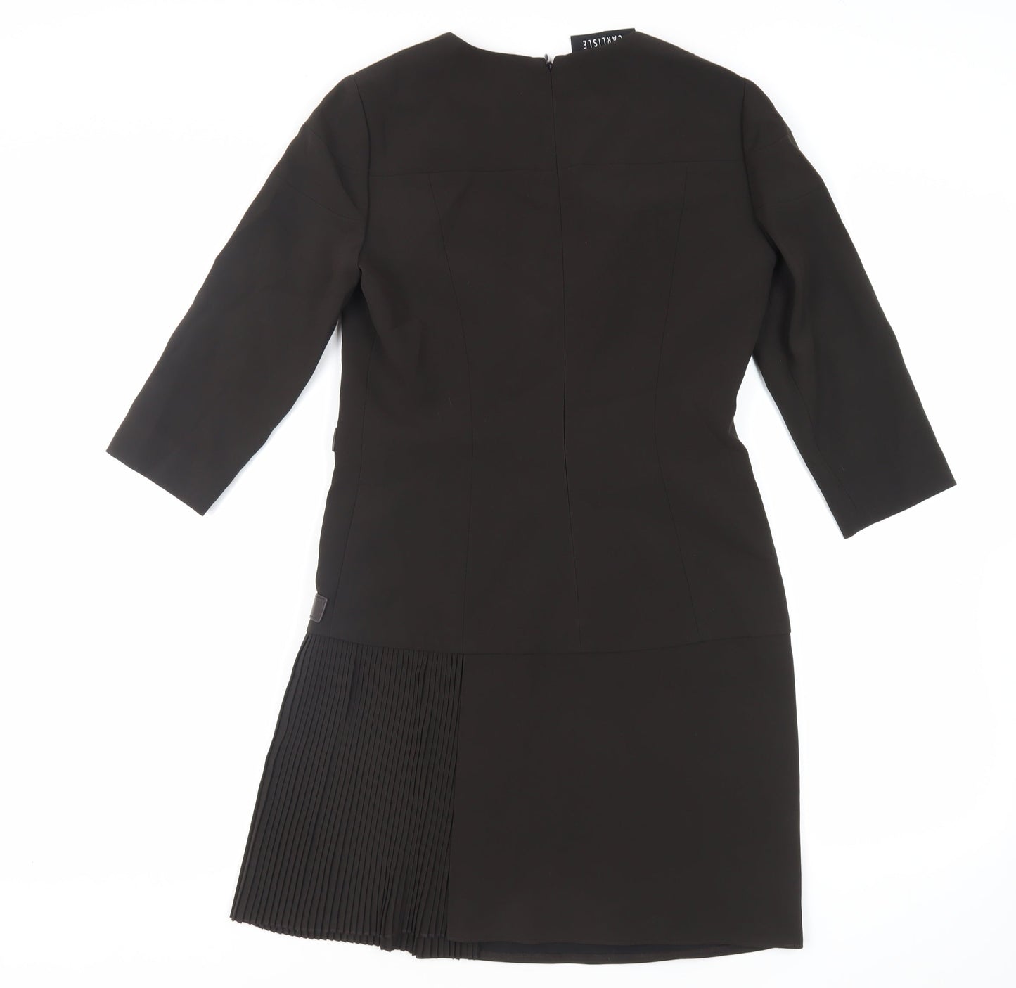 Carlisle Womens Green Polyester A-Line Size 8 Round Neck Zip