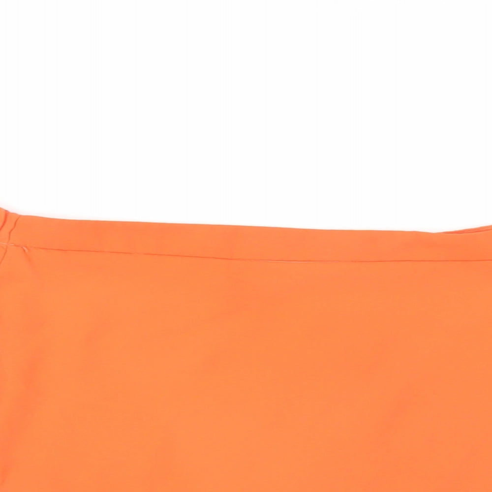 New Look Womens Orange Polyester Basic Blouse Size 14 Off the Shoulder
