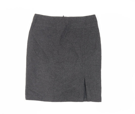 AMARANTO Womens Grey Acrylic Straight & Pencil Skirt Size 16 Zip