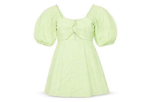 ASOS Womens Green Cotton Skater Dress Size 8 Square Neck Zip