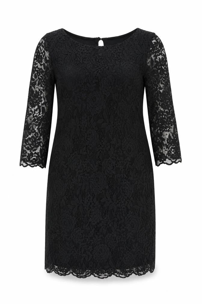 Marks & Spencer Womens Black Viscose Sheath Size 14 Boat Neck Button