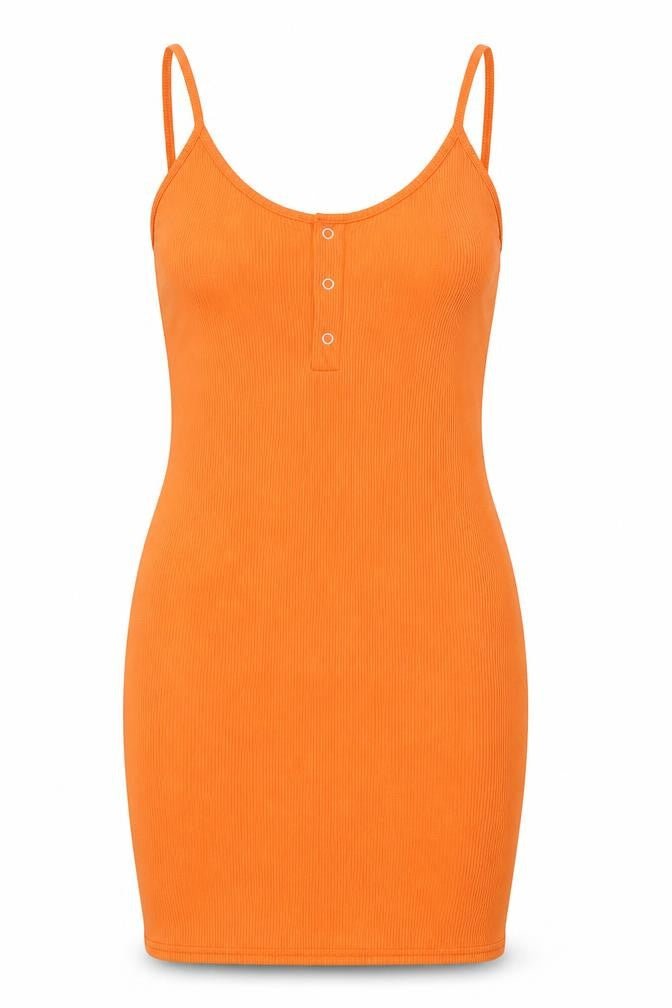 PRETTYLITTLETHING Womens Orange Polyester Bodycon Size 10 Scoop Neck Pullover - Ribbed