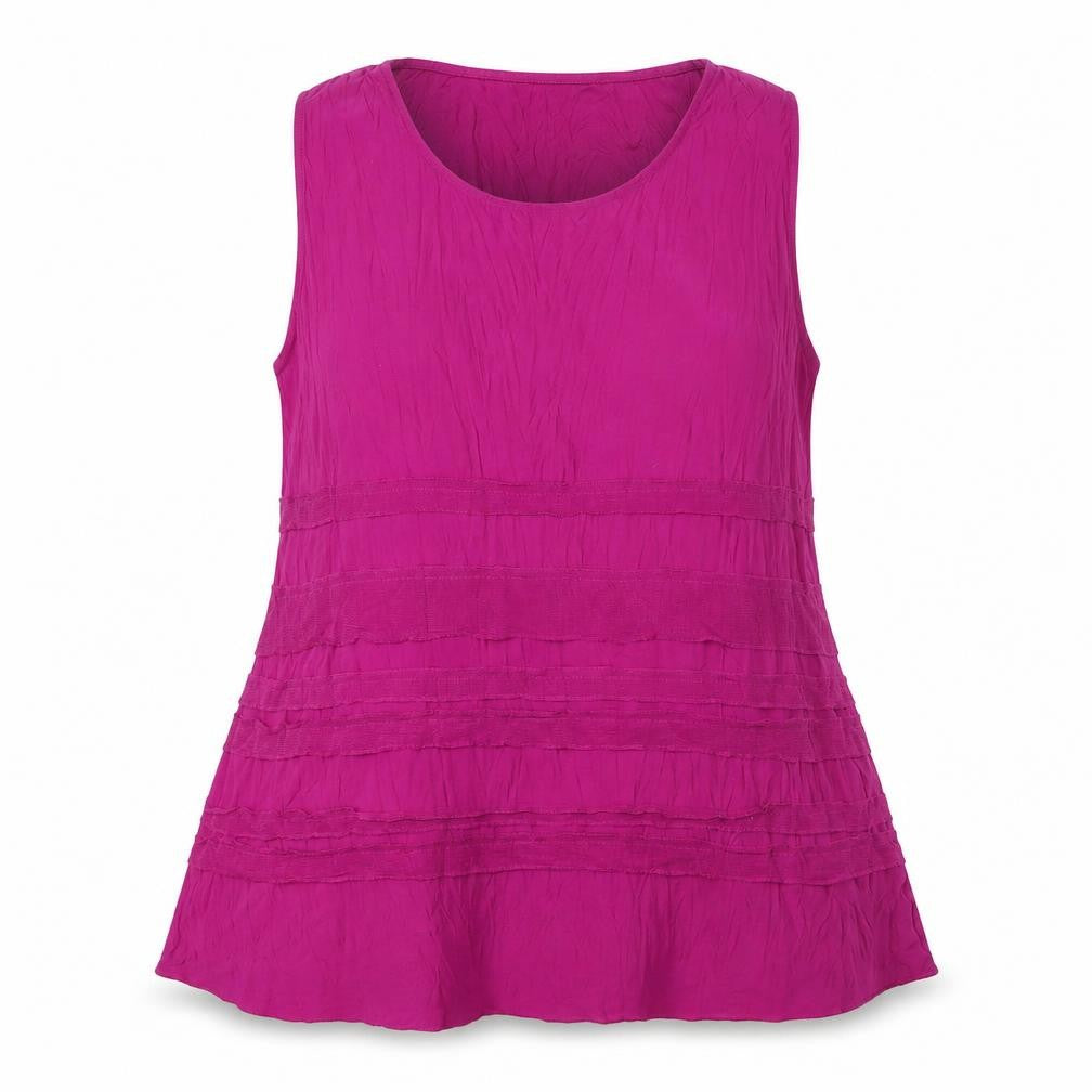 Merric Womens Pink Polyester Basic Button-Up Size 20 Round Neck