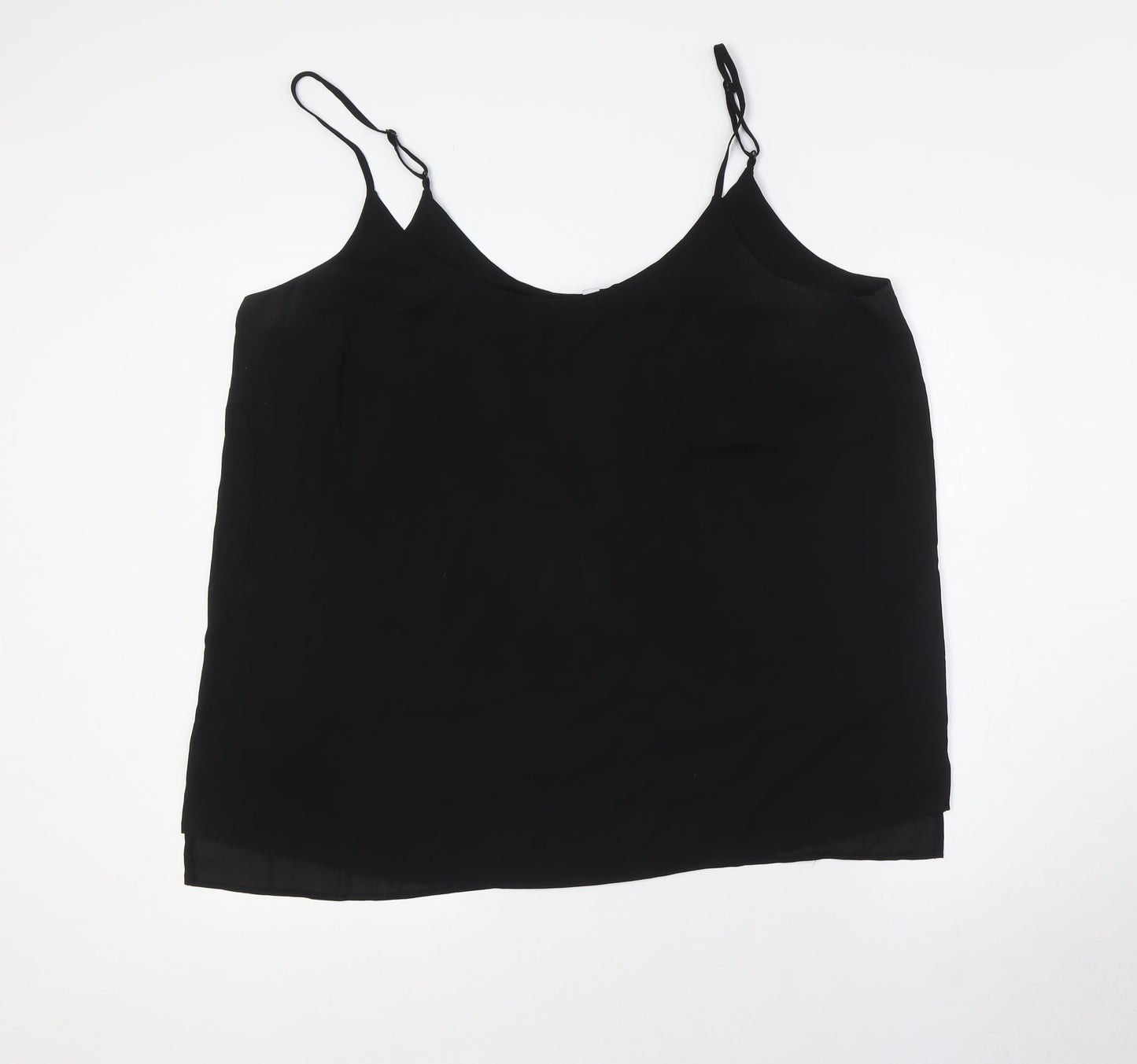 Dorothy Perkins Womens Black Polyester Camisole Button-Up Size 20 Scoop Neck