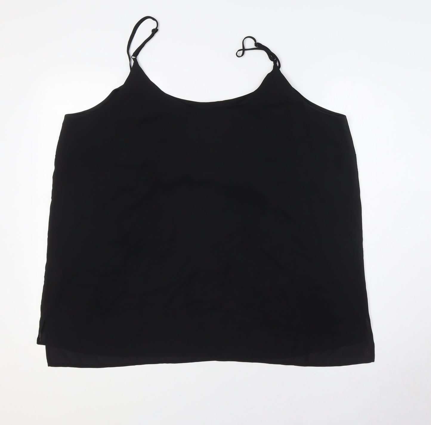 Dorothy Perkins Womens Black Polyester Camisole Button-Up Size 20 Scoop Neck