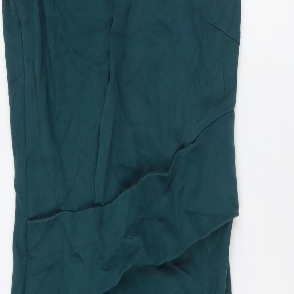 ASOS Womens Green Viscose Pencil Dress Size 10 Round Neck Zip