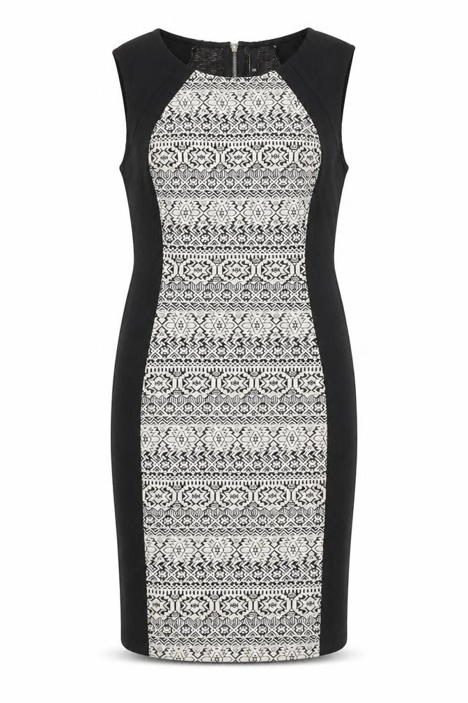 Divided by H&M Womens Black Polyester Pencil Dress Size 16 Round Neck Zip