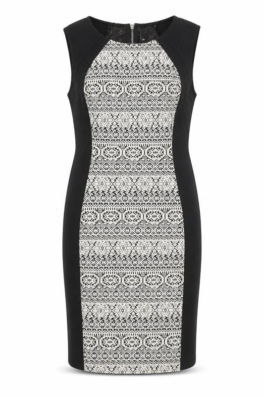 Divided by H&M Womens Black Polyester Pencil Dress Size 16 Round Neck Zip
